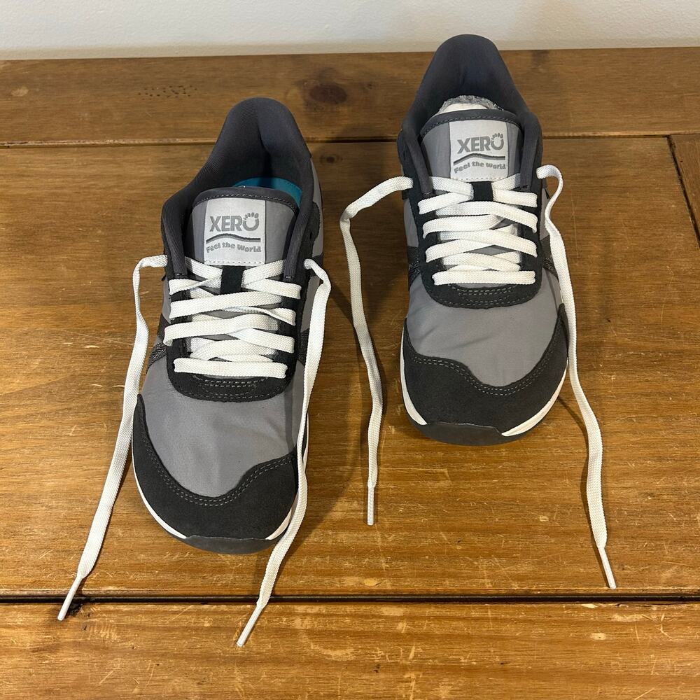 XERO Sz 7.5 Wynn Nylon Sneaker Minimal Lightweight Alloy Steel Grey Activity EUC